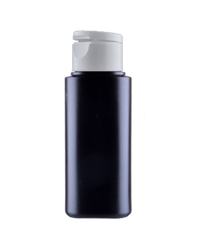 ČIERNA EKO HDPE FĽAŠA 50ml FLIP TOP WHITE MAT