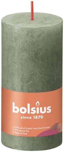 Sviečka Bolsius Rustic Shine 100/50 OLIVOVÁ ZELENÁ