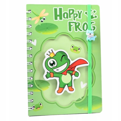 ŽABIACI ZÁPISNÍK PRSTEŇOVÝ ZÁPISNÍK PRE DETI ŽABIACI DENNÍK RÔZNE FARBY