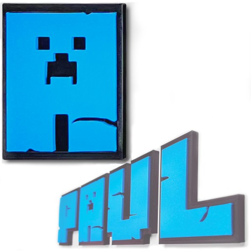 KAJAWIS písmená L dekorácie 3D písmená na stenu v štýle nálepiek MINECRAFT 1ks