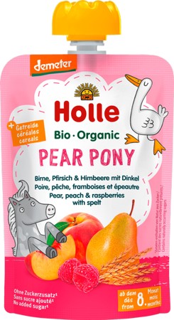 HOLLE Bio Hruška Mousse Broskyňa Malina Špalda