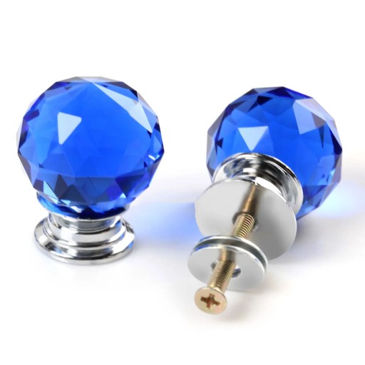 KRIŠTÁĽOVÝ NÁBYTOK Úchytka 30mm BLUE CRYSTAL glamour