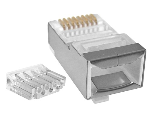 Zástrčka RJ45/8P8C STP, tienená, kat. 6, krútená dvojlinka, drôt AWG24-27, 10 ks.