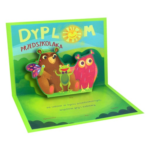 PREDŠKOLSKÝ DIPLOM 3D, sklopné, pohyblivé oči