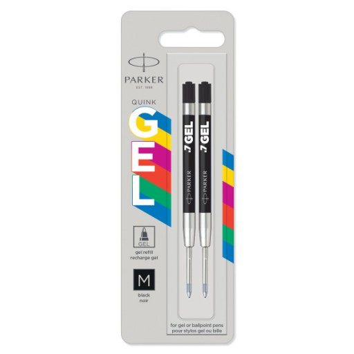 PARKER BALLPOINT REFILL BLACK GEL 2 KUS TIP M