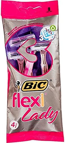 Bic Flexi Lady 4 kusy 3-čepelových žiletiek s pásikom navlhčeným Aloe