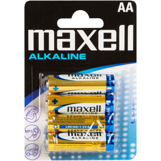 Alkalické batérie MAXELL AA R6 4 tyčinky blister