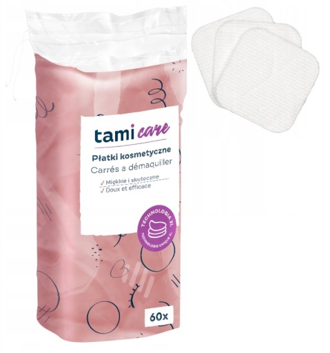 TAMI CARE KOZMETICKÉ VLOŽKY Štvorcové 60 ks