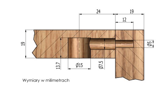 50x Excentrický nábytkový konektor + 19mm plochý kolík
