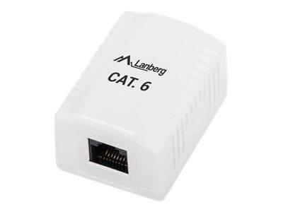 LANBERG OU6-0001-W Lanberg nástrčná zásuvka Kat. 6e, 1x RJ45 biely