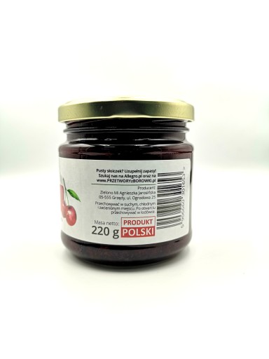 Zielono Mi Cherry džem 220 g, čerešňa, nízky cukor, nízka sladkosť