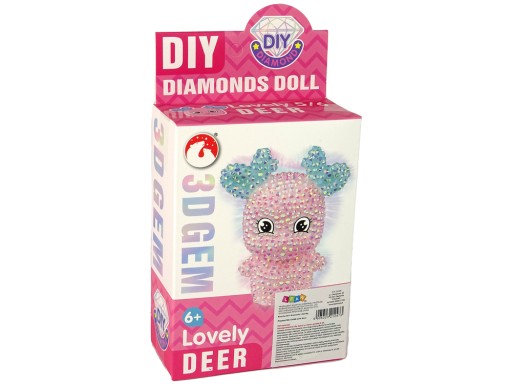 DIY sada Diamond Reindeer DIY Keychain 3D Pink