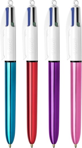 Zasúvacie guľôčkové pero BIC 4Colours Shine Purple