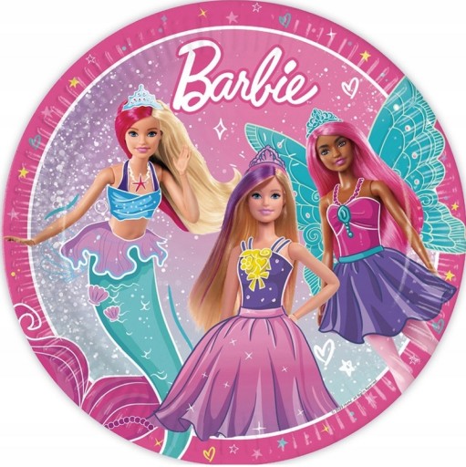 Barbie papierové taniere 23 cm - 8 kusov