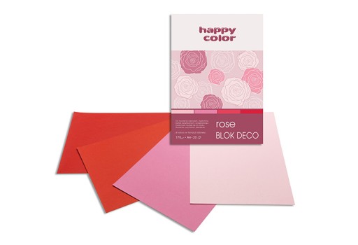 BLOK FAREBNÝ PAPIER A4 odtiene červenej a ružovej na scrapbooking