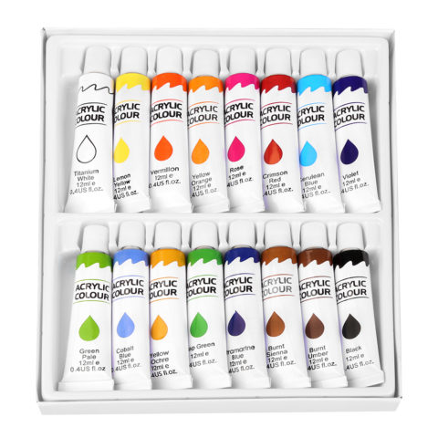 Akrylové farby 16 farieb 12 ml Easy
