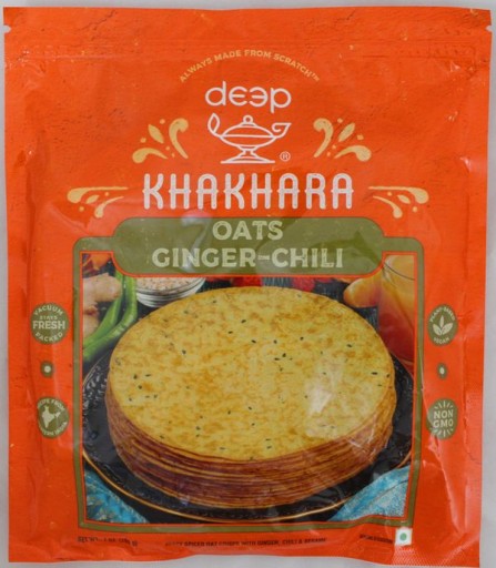 Indické občerstvenie Ovos Zázvor Chili Khakhara Deep
