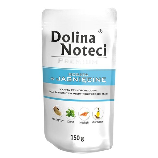 DOLINA NOTECI Prémiové MOKRÉ KRMIVO PRE PSA BEZZRNNÉ jahňacie mäso 150g