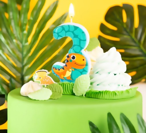 NARODENINOVÁ SVIEČKA NA TORTU DINOSAUR DINO ČÍSLO 3