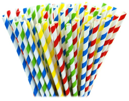 Eko slamené tyčinky 20cm 6mm pre prúžky cukrovej vaty Mix farieb 10ks.