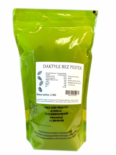 DATLE SUŠENÉ datle bez semien 1kg ECOBI