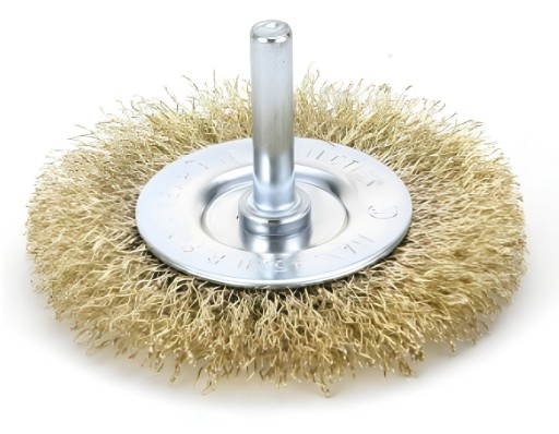 Drôtená kotúčová kefa so stopkou 75 mm Mosadzný drôt 0,3 mm HOEGERT