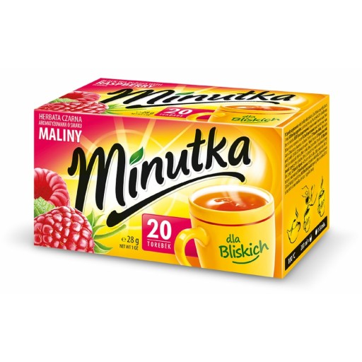 Klasický expresný čierny čaj s príchuťou maliny Čierny čaj 20T MInutka
