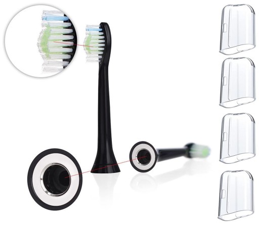 Čierne náhradné hlavice pre zubnú kefku Philips Sonicare 6064