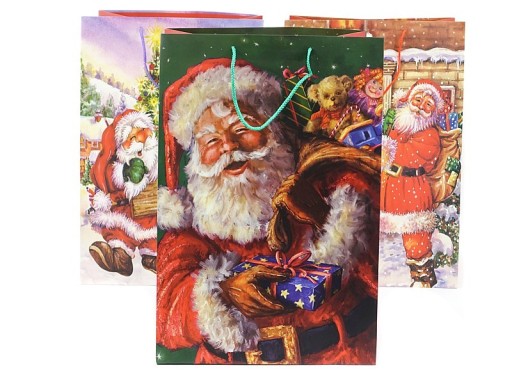 Darčeková taška Santa Claus, VIANOČNÝ vzor, veľkosť XL BIG TM65