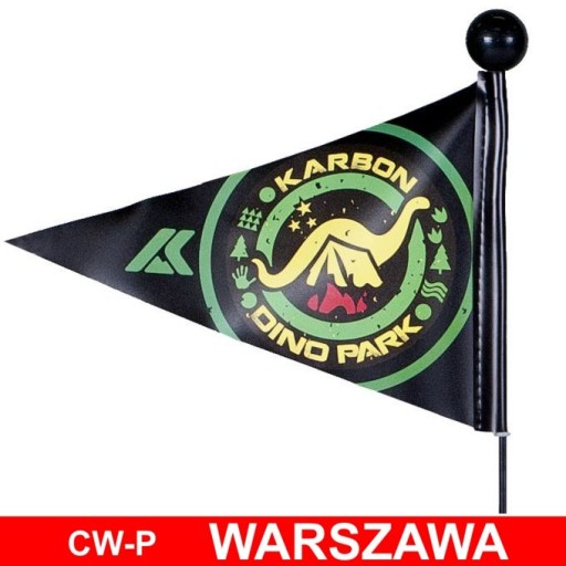 Cyklistická vlajka BUNNER so tyčou - DINO Green