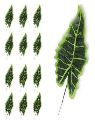 Alocasia list, 12 kusov, umelý pre zloženie