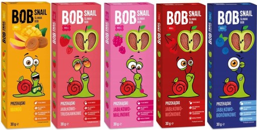 SNAIL SNACK Bob Snail WRAP SADA 5 PRÍCHUŤOV MIX PRÍRODNÝCH OBJÍDOK