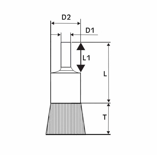 Kefa na kefovú vŕtačku 25x6 mm s drôtom