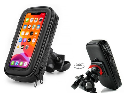DRŽIAK NA TELEFÓN NA BICYKEL, VODEODOLNÝ, ZATVORITEĽNÝ, OTOČNÝ O 360°