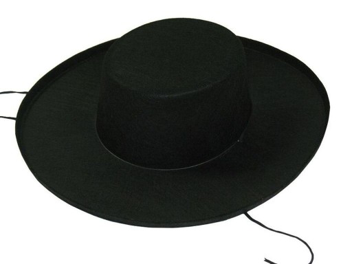 VENDETTA ZORRO KOSTÝMOVÝ ČIAPOK, ČIERNA PLSTEŇ
