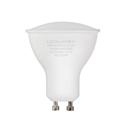 LED žiarovka GU10 PAR16 9W=75W 1055lm 120° CCD Úspora energie za studena 6000K