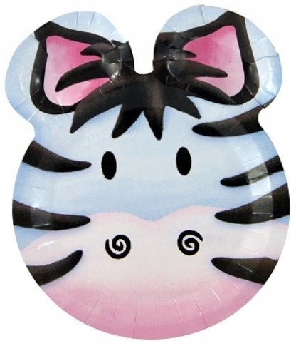 ZEBRA PAPIEROVÉ NARODENINOVÉ TANIERE 24cm 6 kusov