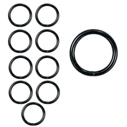 KOVOVÝ Prsteň 20 mm ČIERNA (10 ks)