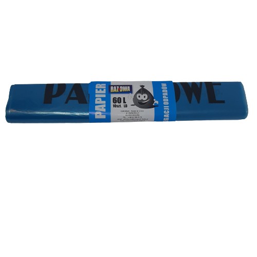 Vrecia na triedenie, papier, plast, sklo, 60L, 30 ks