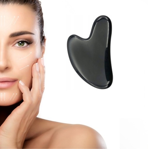 GUA SHA MASÁŽNY KAMEŇ NA TVÁR, OBSIDIÁNOVÁ DOSKA