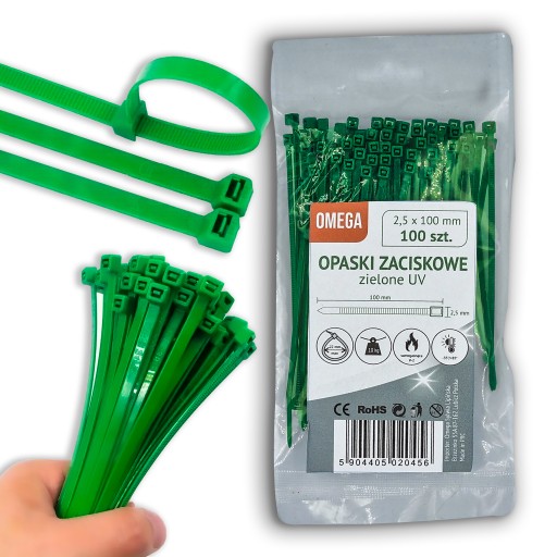 KABELOVÉ SPOJE UV ZELENÁ 2,5X100