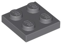 LEGO 3022 TANIER 2x2 tmavosivá NOVINKA (10g) 16 ks