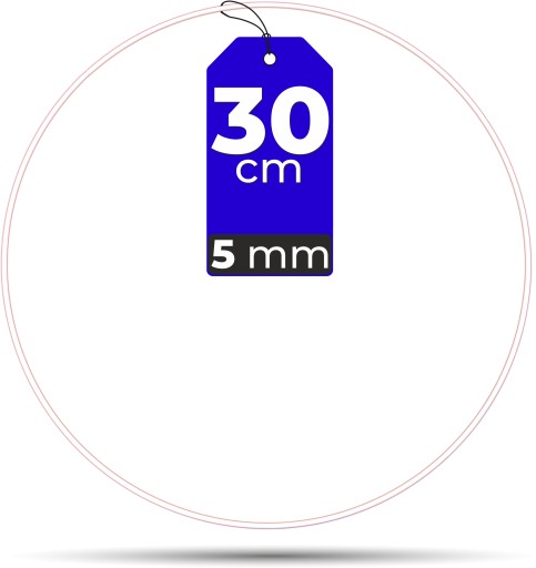BIELA obruč 30 cm 5 mm SILNÝ kov pre makramé