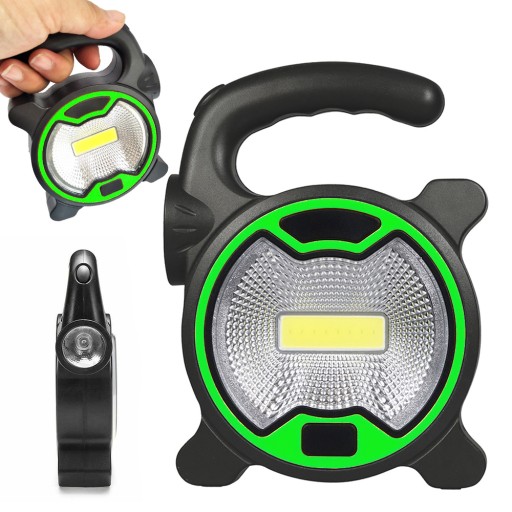 Výkonná LED COB lampa do dielne s držiakom halogénovej batérie