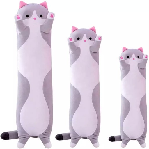 MASKOT, PLYŠOVÁ HRAČKA, DLHÝ MAČIČKA, PUDLIČKA, KLAMÁKA 50cm, HRAČKA, VANKÚŠ, HRUBÝ