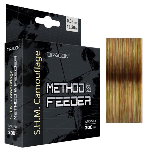 S.H.M.Camouflage Method&Feeder vlasec 0,22mm/5,80kg kamufláž/4-farebné svetlo 300m