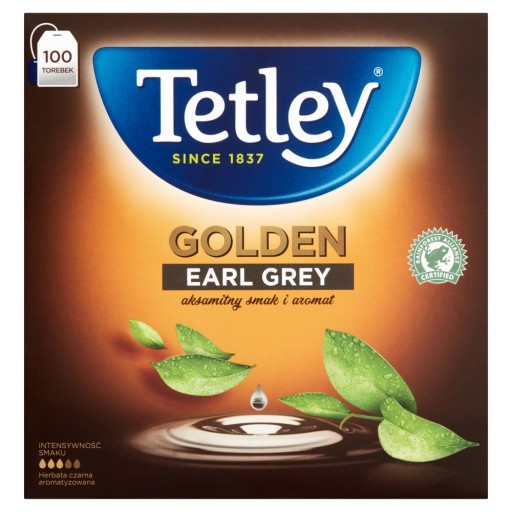 TETLEY GOLDEN EARL GREY čierny čaj 100 tb x 1,8 g