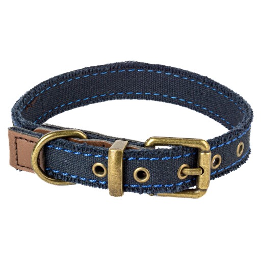 Látkový obojok pre malého psíka, Vintage GOLD BUCKLE, farby, 44cm M
