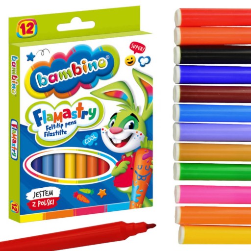 Školské fixky, fixky, 12-farebné BAMBINO fixky
