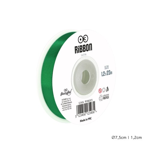 Saténová stuha 12mm - tmavozelená stuha 23m